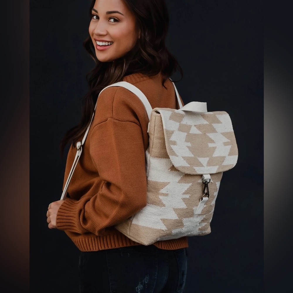 Aztec canvas backpack